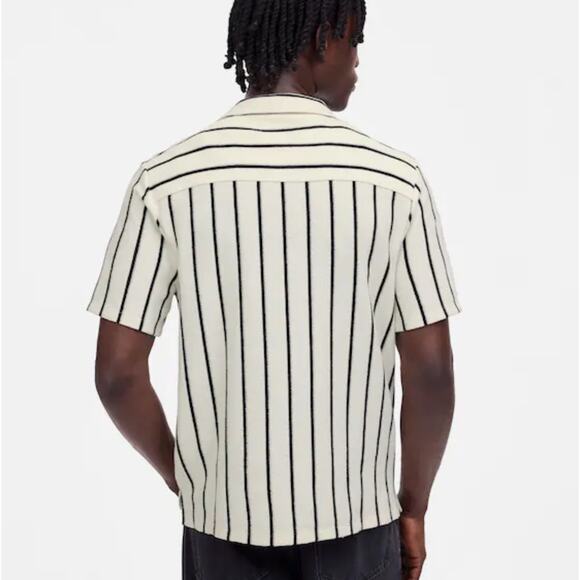 NWT Madewell The Textured Knit Camp-Collar Shirt In Vintage Ivory Size Small - Picture 2 of 8